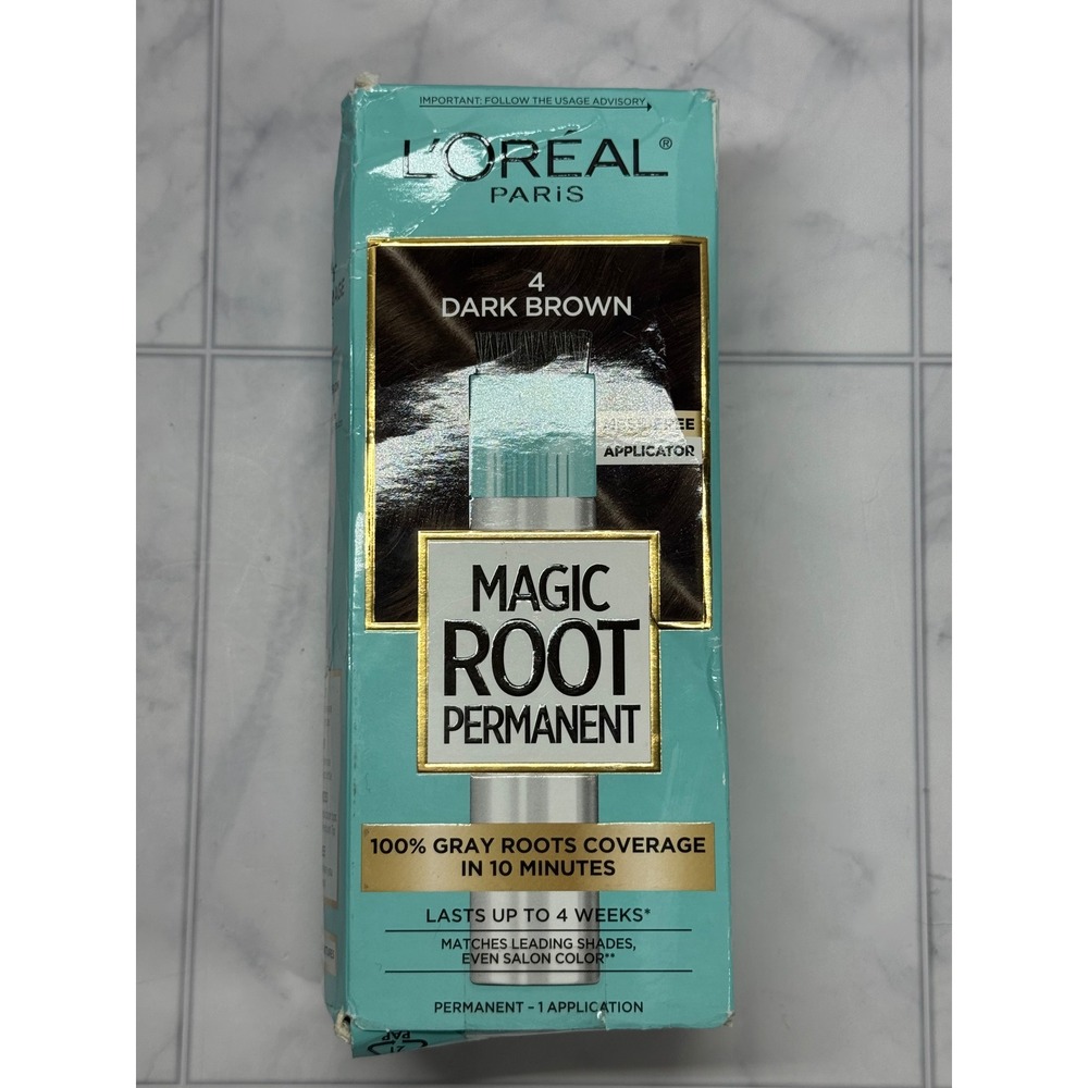 L'Oreal Paris Magic Root Permanent Hair Color Shade 4 Dark Brown Gray Coverage